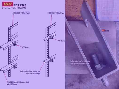 how to use DH coupler scaffold - b clamp and c clamp in economy form panel system